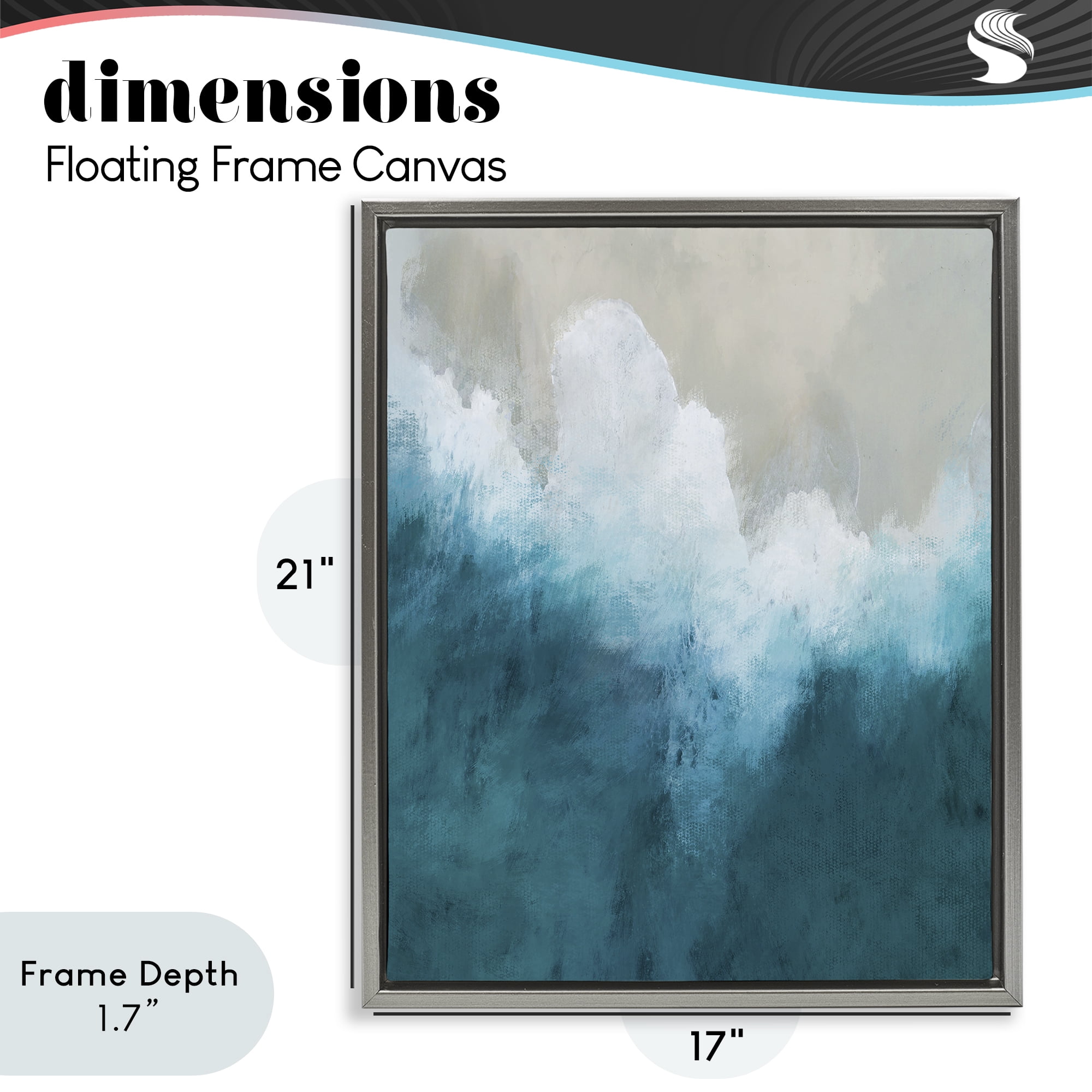 Stupell Industries Aerial Tide Abstraction Gray Framed Floater Canvas Wall Art, design by Denise Brown