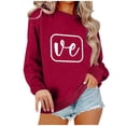 thumbnail image 1 of Meichang Chandail en Molleton pour Femmes Couples Chemise de la Saint-Valentin Imprimé Cœur Amour Doux Pull Chandail en Molleton Manches Longues Col Rond Printemps, 1 of 4