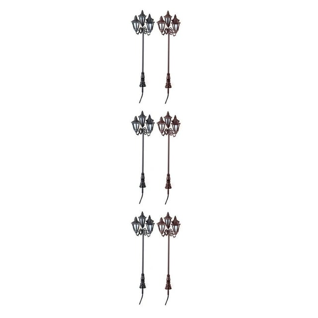 Wweixi Mini Streetlamp Photography Backdrops Props Garden Light Decor Architecture Materials Landscape Lights for Fairy Tale Garden Model 3 3Set