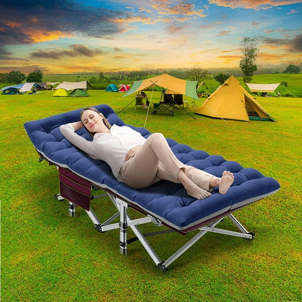Slsy Folding Camping Cots for Adults 880lbs 2 Pack 28 Extra Wide Sturdy Portable Sleeping Cot Folding Cot with Comfortable Mattress Carry Bag