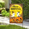 thumbnail image 6 of Happy Halloween Garden Flag 12x18 Inch Double Sided Cute Ghost Flags Pumpkin Full Moon Spider Web Bat Banner Small Yard Flag for Halloween Outdoor Decoration Fall Lawn Decor, 6 of 6