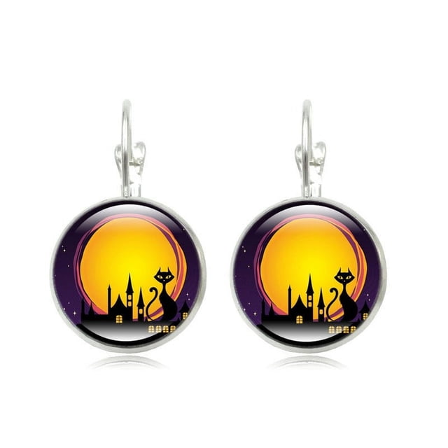 Pendientes para mujer, regalos para mujer, serie Halloween, joyería francesa con gancho para la oreja, pendientes de cuero