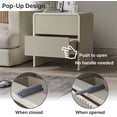 thumbnail image 2 of FURNIWAY Set of 2 Curved Nightstand with 2 Drawers, Wooden Bedside Table with Pop-up Design, Modern End Table for Bedroom, Living Room, Beige, 2 of 8