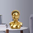 thumbnail image 4 of Exquisita escultura de busto de mujer africana, resina, cabeza de dama, Cabello Afro Dorado Sunnimix Escultura de resina, 4 of 7
