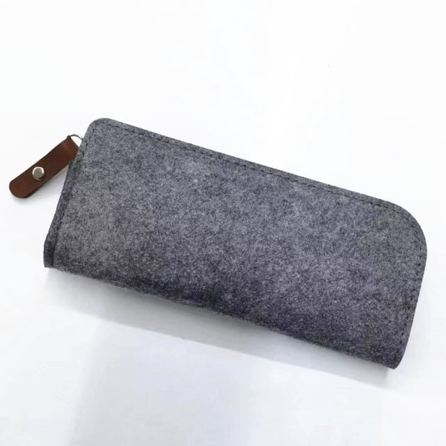 Estuche de fieltro para lápices, bolsa de papelería para estudiantes de gran capacidad, caja de papelería sencilla, estuche plano para lápices