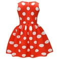 thumbnail image 4 of snilers Girls Sleeveless Dresses Polka Dots Crew Neck Summer Dresses Birthday Party A Line Swing Sundress Size 2-13 Years, 4 of 8