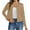 #_003Khaki, variant on Women's Plus Size Sequin Jacket Open Front Sparkling Long Sleeve Blazer Cropped Dressy Coat Loose Jackets Pink 2XL