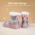 thumbnail image 4 of BURUDANI Girls Boots Kids Winter Warm Snow Ankle Bow Boots for Toddler/Little Kid, 4 of 6