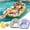 Green+purple, variant on 3-in-1 Inflatable Pool Lounge Chair, Heavy Duty Inflatable Lounge Sofa Pool for Adults, Floating Pool Couch with Cooling Mesh Seat & Cup Holder, Blow Up Water Sofa for Pool, Backyard (Green)