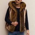 thumbnail image 6 of Zysthvn Open Front Sleeveless Vest for Men Faux Fur Fall Casual Men Jacket Hooded Solid Warm Outerwear, 6 of 9