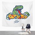 thumbnail image 2 of ZEALGNED Green Dinosaur Raptors Monster Mascot Red Aggressive Attack Bite Carnivore Wall Art Hanging Tapestry Home Decor for Living Room Bedroom Dorm 60x80 inch, 2 of 2