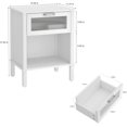 thumbnail image 3 of Modern Black Nightstand,Side Table with Acrylic Drawer, Bedside Table with Storage,Couch End Table for Living Room, Bedroom,Small Space,Easy Assembly,White, 3 of 14