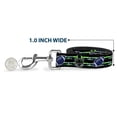 thumbnail image 5 of Buckle-Down Pet Leash, Dog Leash, Football Helmet Stripe Black Neon Green Blue, 4 Feet Long 1.0 Inch Wide, 5 of 6