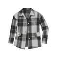 thumbnail image 4 of Baberdicy Women's Flannel Shacket, Thickened Plaid Long Sleeve Shirt Jacket for Casual Style , Plaid Flannel Shacket, Fleece-Lined Fall Shirt, Casual Outdoorshirt Black L, 4 of 4
