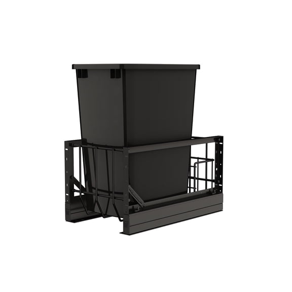 Rev-A-Shelf Single Pullout 35 qt. Kitchen Trash Can with Soft-Close, 5349-15DM18-118