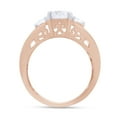 thumbnail image 6 of Round Cut Lab Created Moissinate Diamond 3-Stone Wedding Engagement Ring In 14K Rose Gold Over Sterling Silver(G-H Color,VVS1 Clarity,2.00 Cttw)-4.5, 6 of 8