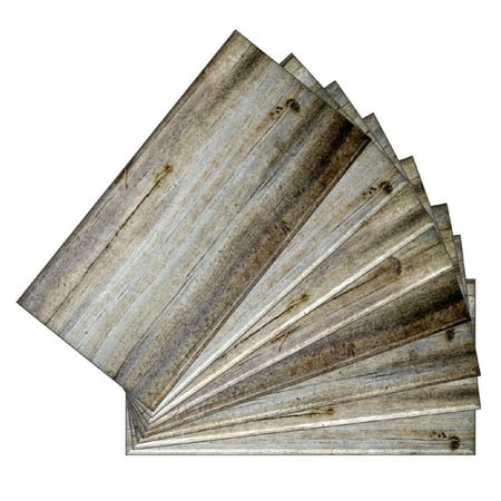 Peel And Stick Wall Tiles SkinnyTile 04405 Peel and Stick Wood Plank Shades 6 in. x 3 in. Glass Wall Tile (48-Pack) ()
