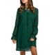 thumbnail image 5 of SAYOO - Mini vestido de manga larga con volantes de malla transparente para mujer, informal, con cuello en V, ahuecado, línea A, vestidos cortos fluidos SAYOO  Moda, 5 of 9