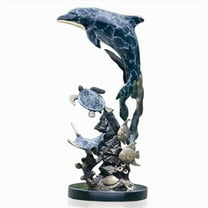 SPI Hand Painted Dolphin and Friends Brass Statue