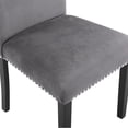 thumbnail image 4 of Xukmct 2 Pcs Modern Armless Dining Chair with Wood Frame, Velvet Seat Side Chair for Home, Dining Room, Gray, 4 of 8