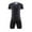 Black, variant on HAOTAGS Sport Short Set for Teen Boys, 2 Piece Soccer Training Uniform Crewneck T-Shirt and Shorts Outfit Blue