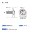 thumbnail image 2 of Uxcell M6 x 12mm 304 Stainless Steel Flanged Button Head Socket Cap Screws 50 Pack, 2 of 5