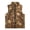 Brown Leaf Pattern, variant on Beaver Watermelon Print With Pockets Kids Zip Up Vest, Polyester Sleeveless Fleece Jacket Lightweight Sleeveless Jackets Coats for Winter Hunting Fall