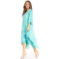 thumbnail image 3 of Sakkas Clementine Third Women's Tie Dye Caftan Dress/Cover Up Beach Kaftan Summer - 41-Aqua - One Size, 3 of 5