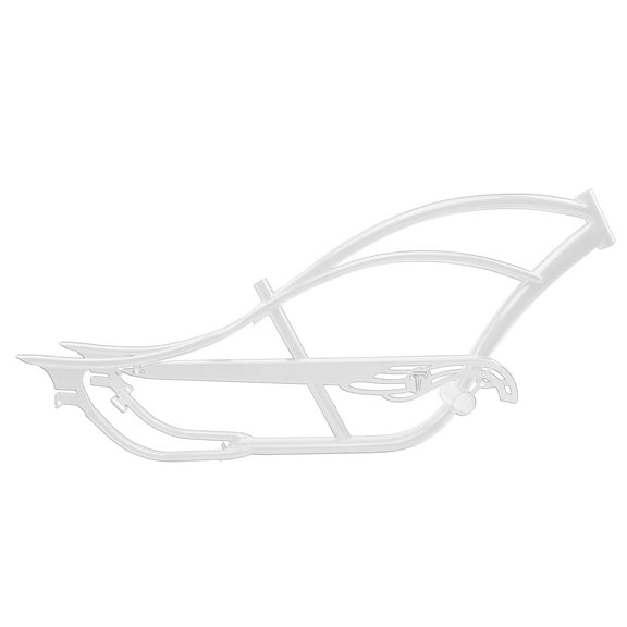 Tracer Bronco Stretch Lowrider Bike Frame, for 26*3.0 FatTire, Chopper Cruiser Bikes, 7 Speed with Coaster Brake, White