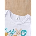 thumbnail image 4 of Jxzom Infant Baby Girls Easter Outfit 3 6 12 18 24 Months Short Sleeve Rabbit Print Romper Elastic Waist Shorts with Hairband 3Pcs Clothes Set, 4 of 7