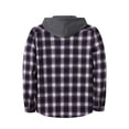 thumbnail image 5 of Wuxian Men's Flannel Hoodie Shirts Casual Button Down Plaid Shirt Jackets For Men Long Sleeve Stylish Hooded With Pockets, 5 of 6