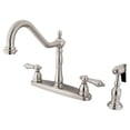 thumbnail image 1 of Kingston Brass Heritage 8" Center Kitchen Faucet with Brass Sprayer, 1 of 1