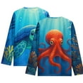 thumbnail image 2 of FUIALDOLG Octopus Sea Turtle Toddler Boy Long Sleeve Shirts 2-Pack Boys Pullover T-Shirt Ocean Animal Graphic Kids Soft Basic Tops for 3-4 Years, 2 of 5
