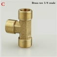 thumbnail image 3 of Brass plumbing fittings,Tee Type Brass Pipe Fitting Adapter Coupler Connector For Water Fuel Gas 3/8" BSP Female Thread 3 Way, 3 of 4