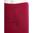 thumbnail image 5 of iiniim Women Dance Long Skirt Ankle Length Side Split Ruched Skirt with Built-in Shorts for Performance Competition B Burgundy XL, 5 of 7