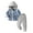 Blue, variant on Ruyang Boys Girls 2-Piece Outfit Sweatsuit Plaid Hoodies Sweatshirt+Solid Jogger Sweatpants for Kids Toddler Tracksuit Set