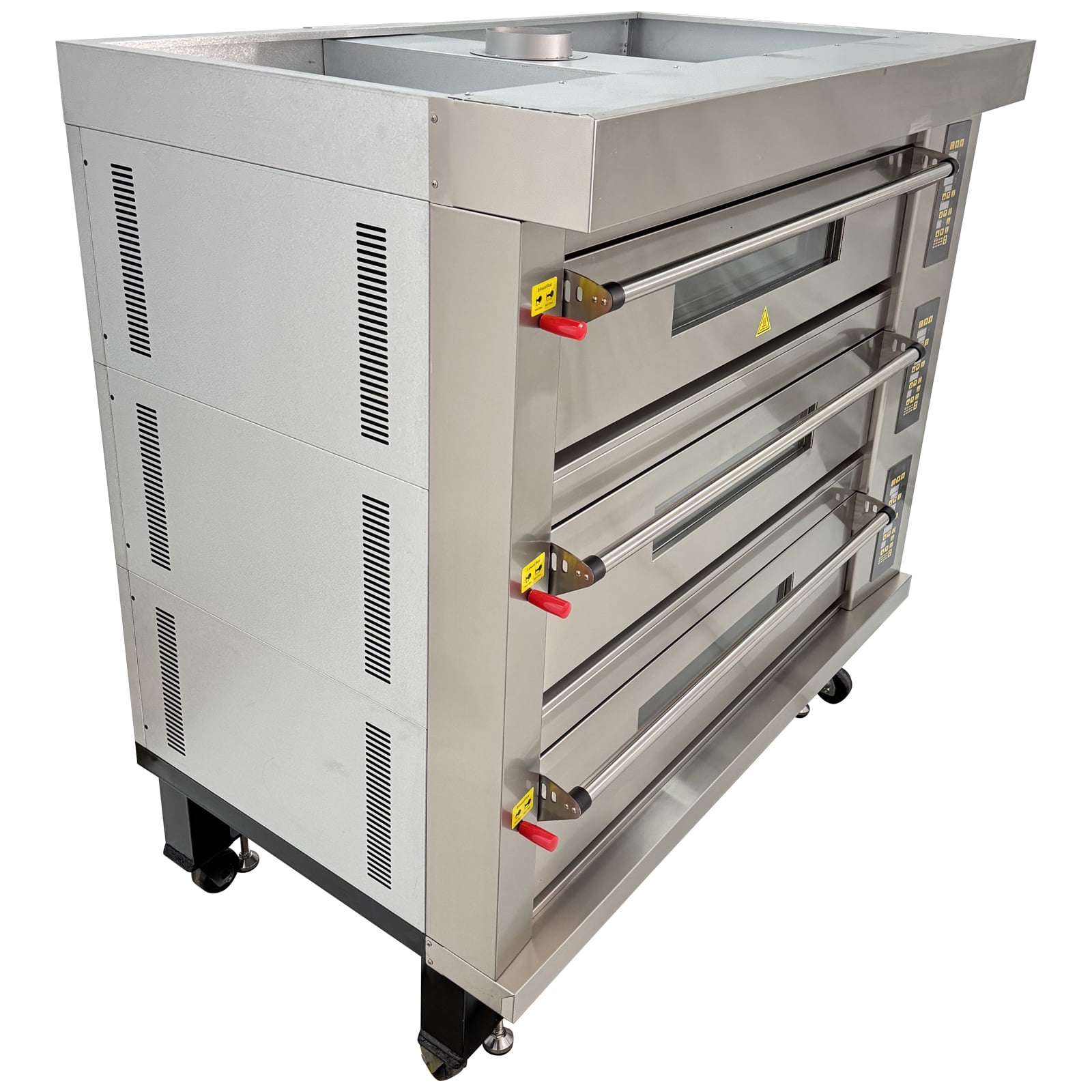 Movable Electric Triple Pizza Oven 3 Trays Bakery Cake Bread Baking Oven Equipment  220V