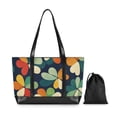 thumbnail image 7 of FORMRS Canvas Laptop Tote Bag for Women with 15.6" Computer Compartments Shoulder Handbag, Green Clover Pattern, 7 of 7