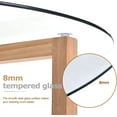 thumbnail image 5 of Round Glass Coffee Table Modern Cocktail Table Easy Assembly with Tempered Glass Top & Sturdy Wood Base, 5 of 8