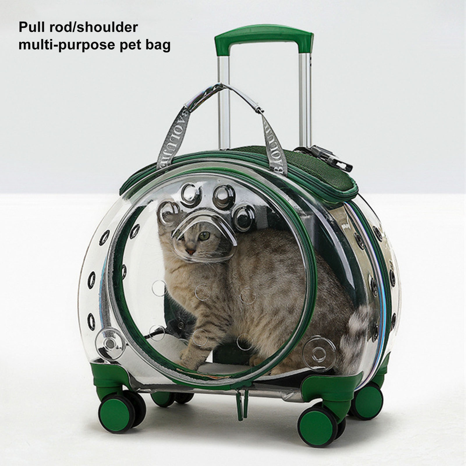 Thehsnt Pet Travel Carrier with Ventilation - Quiet Wheeled Backpack for Cats & Dogs
