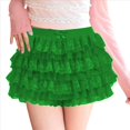 thumbnail image 2 of Pantalones Bombachos de Encaje Multicapa Y2K para Mujer, Pantalones Cortos con Volantes, Pantalones Cortos de Calabaza, Enaguas Dulces con Cintura Elástica. Verde M, 2 of 7