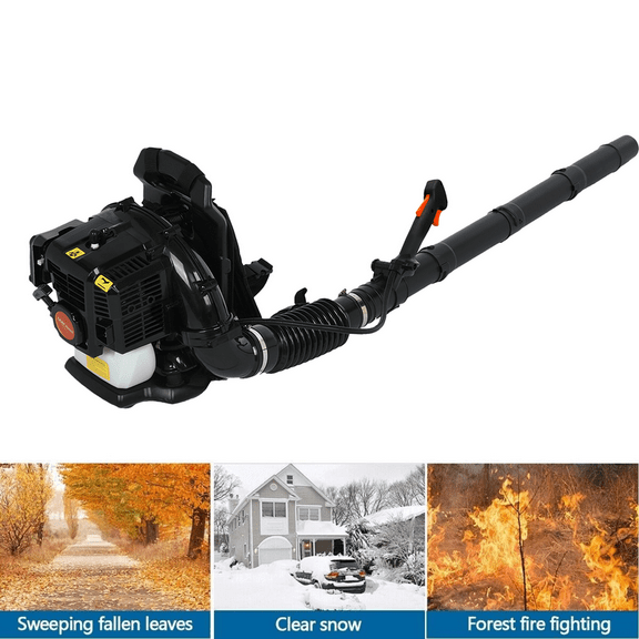 Backpack Leaf Blower, 52CC 1.7HP 2 Stroke Gas Leaf Blower, 550CFM , 200MPH , Powerful Clearing Performance and Ergonomic Design