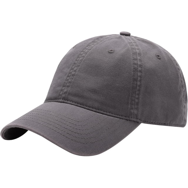 Plain Washed Baseball Cap - Retro Adjustable Cotton Hat, Vintage Structured Golf Dad Cap for Men Women