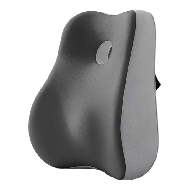 Cojín de silla con respaldo bajo, almohada de apoyo lumbar, cómodo, ergonómico, alto Gris