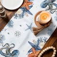 thumbnail image 3 of Octopus Coastal Table Runner 70 Inches, Summer Beach Coral Starfish Blue Ombre Bed Runner Dresser Scarves Tabletop for Indoor Outdoor Parties/Ceremony/Banquet, 13" x 70", 3 of 9