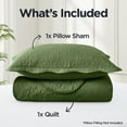 thumbnail image 6 of Ameha 2 Piece Quilt Set Lightweight Embossed Floral Bedspread Soft Microfiber Coverlet Twin Olive Green, 6 of 11