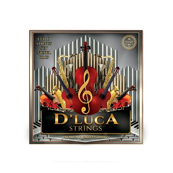 D'Luca Copper Nickel Alloy Wound Cello Ball End String Set 3/4