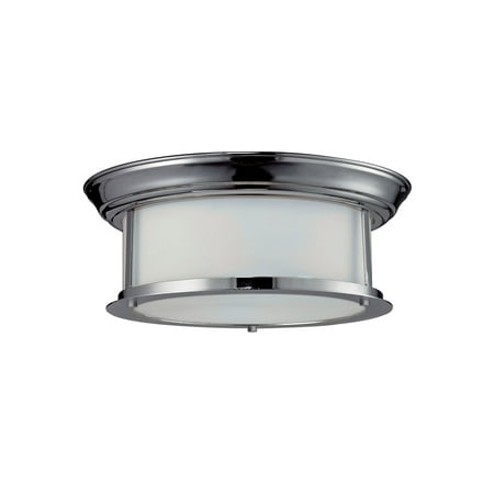 

Flush Mounts 2 Light With Chrome Finish Steel Medium Base Bulb 13 inch 120 Watts