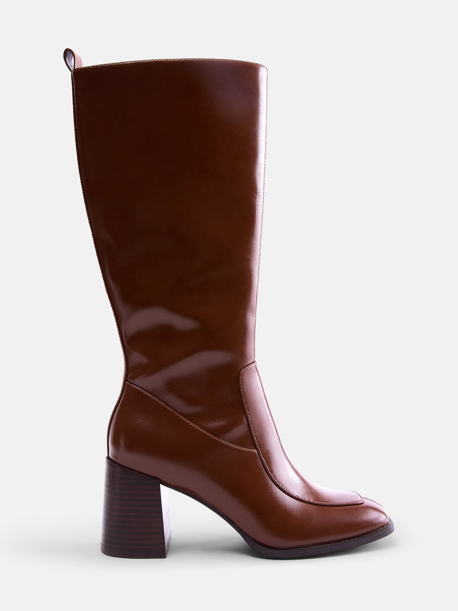 Free Assembly Women's Faux Leather Square Toe Tall Boots