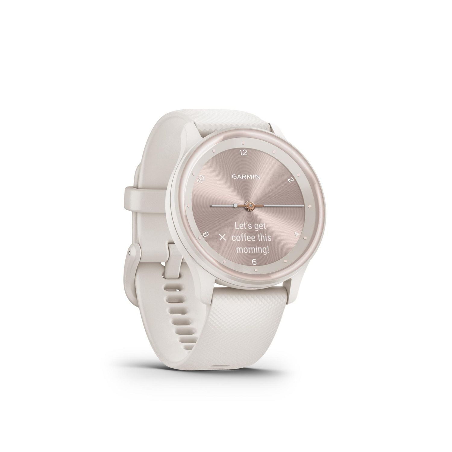 【美品】Garmin Vivomove Trend White (7413) vívomove Trend - Smart Analog Watch (White Cream